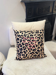 Leopard print cushion cover with sassy quote