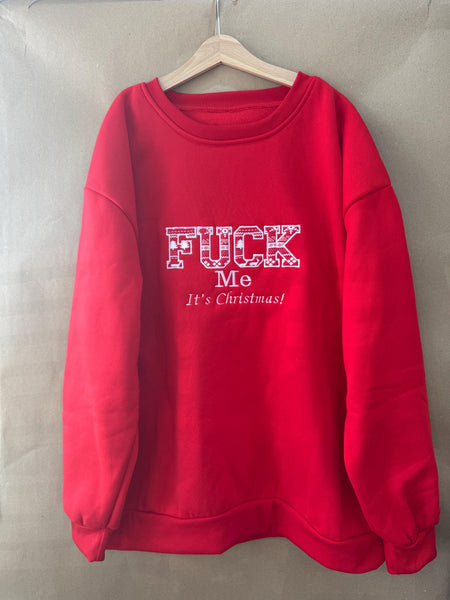Embroidered Christmas Jumper: Rude Festive Sweatshirt