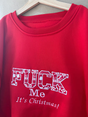 Embroidered Christmas Jumper: Rude Festive Sweatshirt