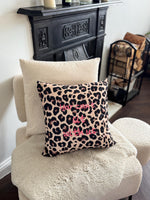 Leopard print cushion cover with mean girls quote