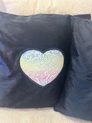 Naughty Velvet Cushion Duo – “Sit On It” & Rainbow Peen Heart