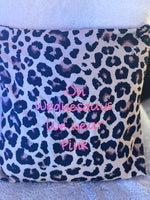 Leopard print cushion cover with mean girls quote “On Wednesdays we wear pink”