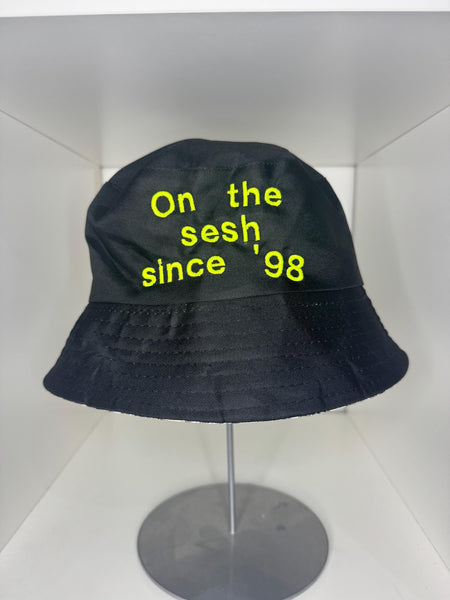 Funny 'On The Sesh Since '98' Bucket Hat - 90s Rave Neon Embroidery