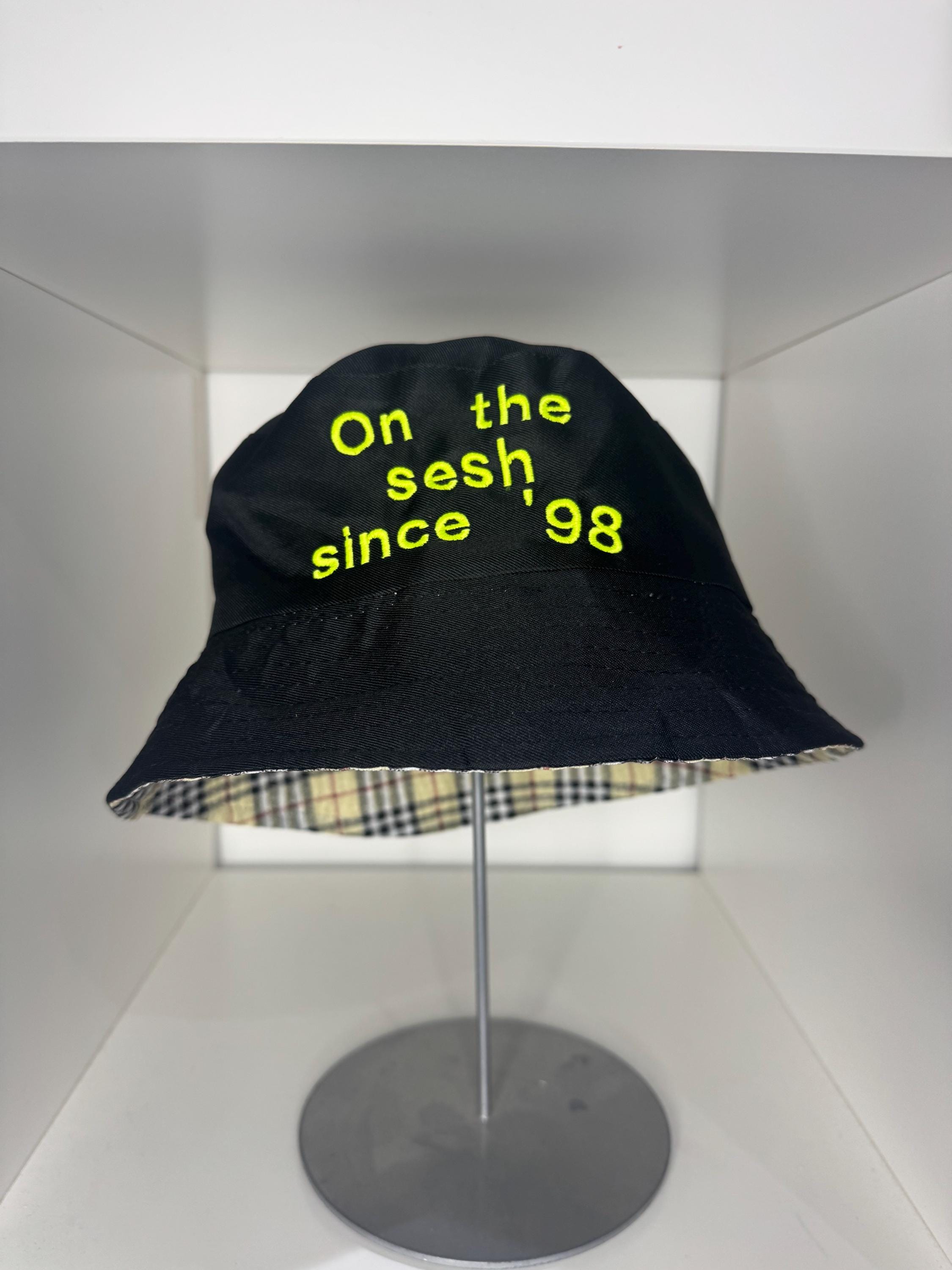 Funny 'On The Sesh Since '98' Bucket Hat - 90s Rave Neon Embroidery