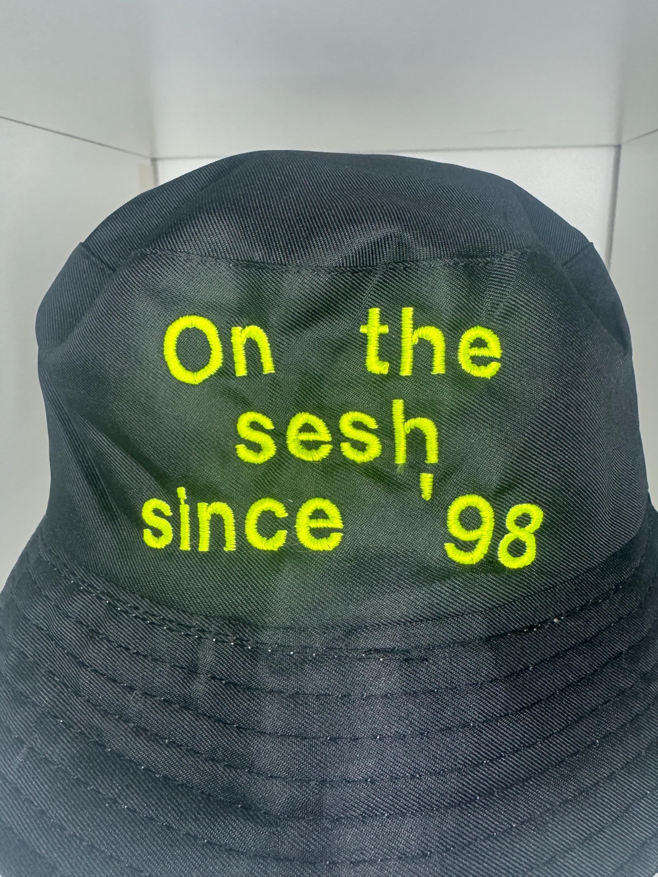 Funny 'On The Sesh Since '98' Bucket Hat - 90s Rave Neon Embroidery