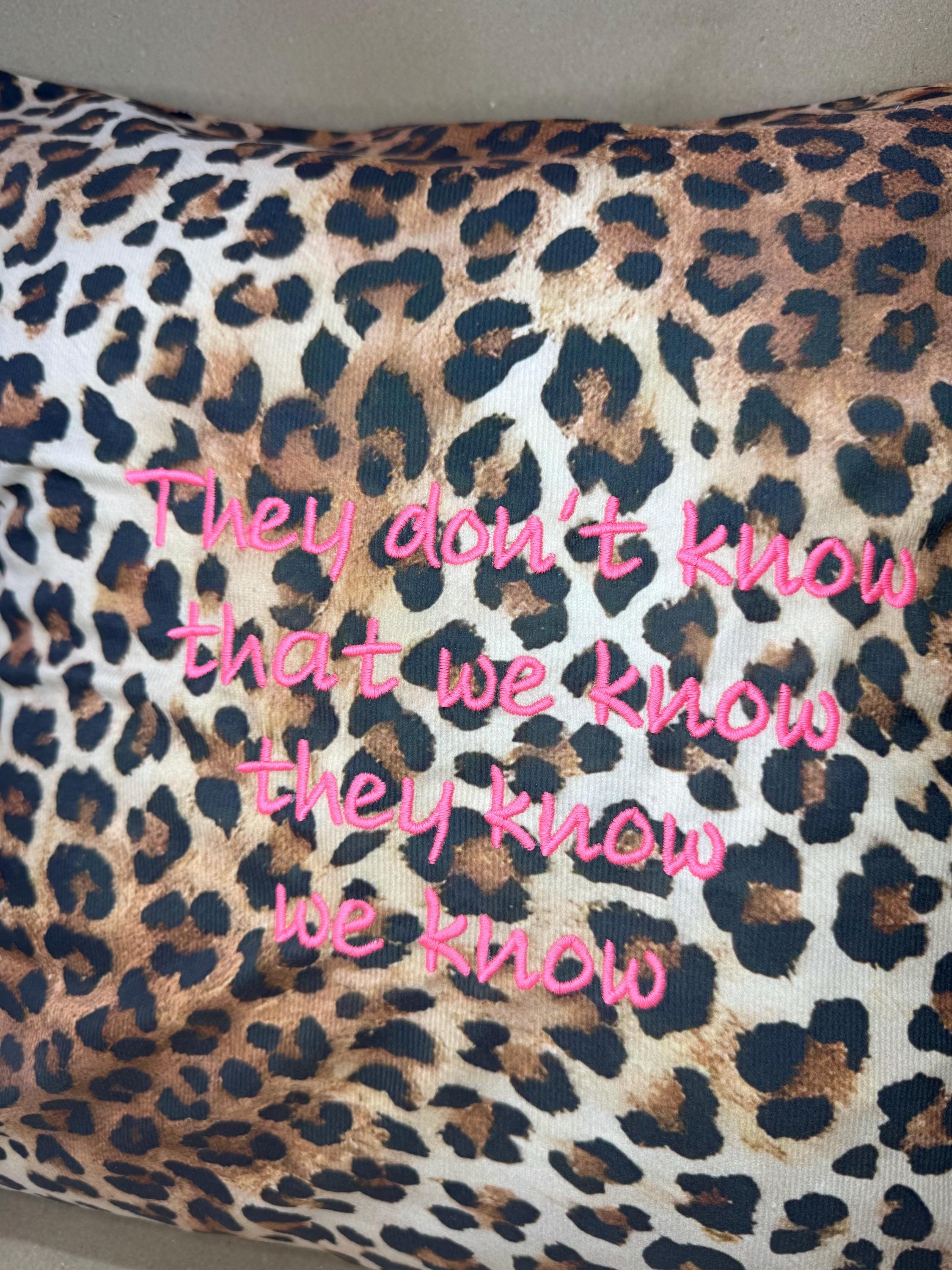 Friends TV Show Pillow: Embroidered Leopard Print Cushion